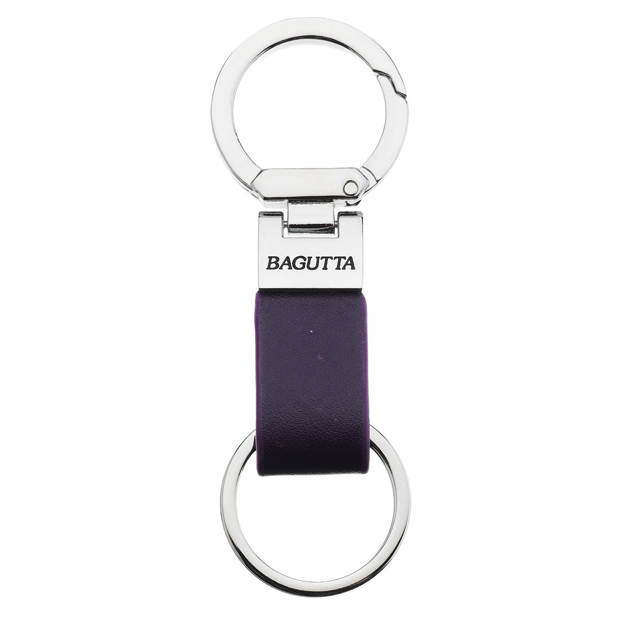 PORTACHIAVI CON MOSCHETTONE TONDO E SIMILPELLE VIOLA cm 10,5
